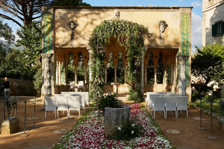 the extraordinaire amalfi coast villa cimbrone tea room ceremony area