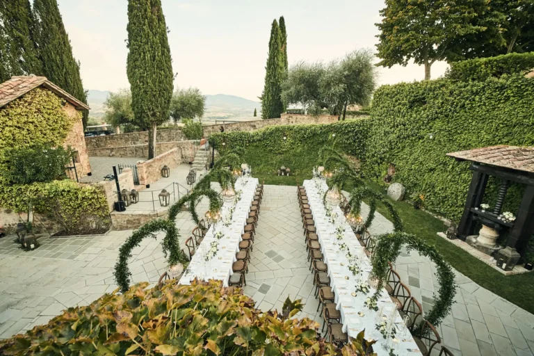 the extraordinaire castello di banfi reception in front of enoteca