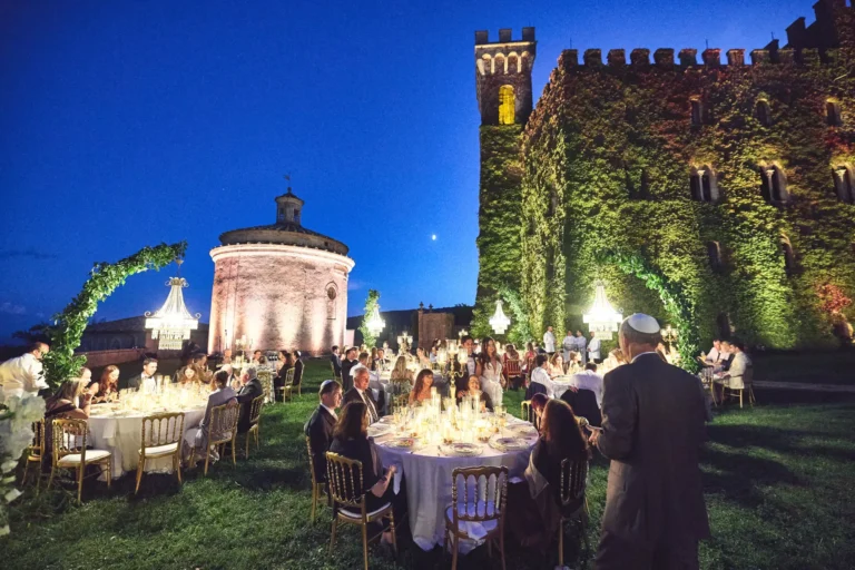 the extraordinaire castello di celsa dinner main lawn