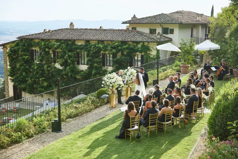 the extraordinaire florence villa san michele ceremony upper lawn