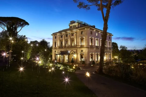 the extraordinaire grand hotel villa cora at dusk