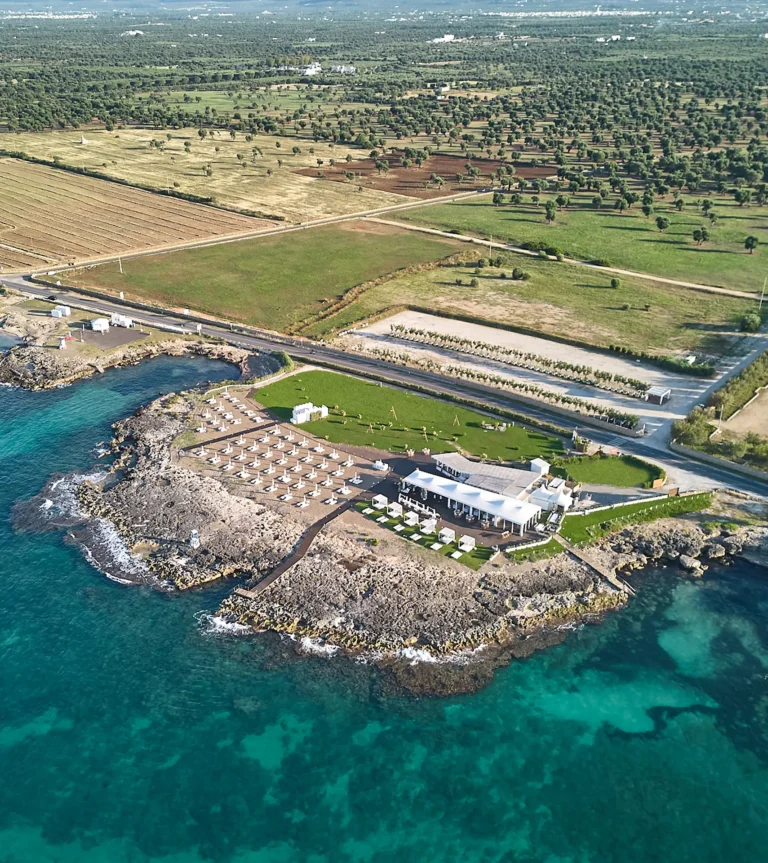 the extraordinaire puglia beach club welcome party aerial view