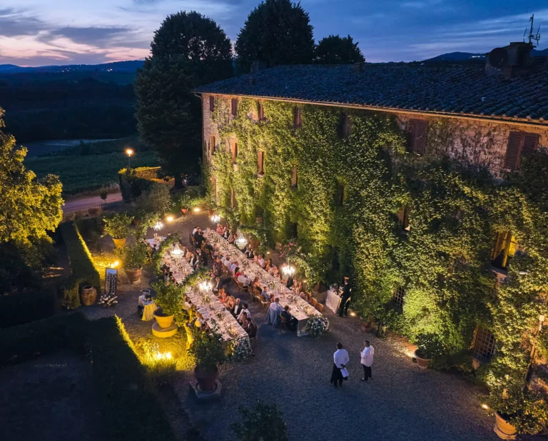 the extraordinaire tuscany aerial view wedding reception castello di bossi