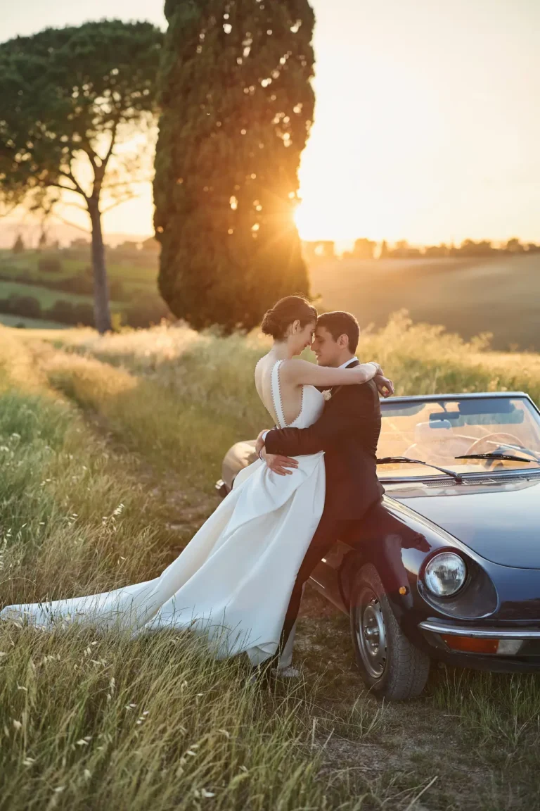 the extraordinaire tuscany couple sunset classic car