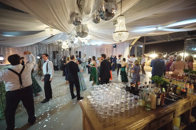 the extraordinaire tuscany podere tesoro event hall during party