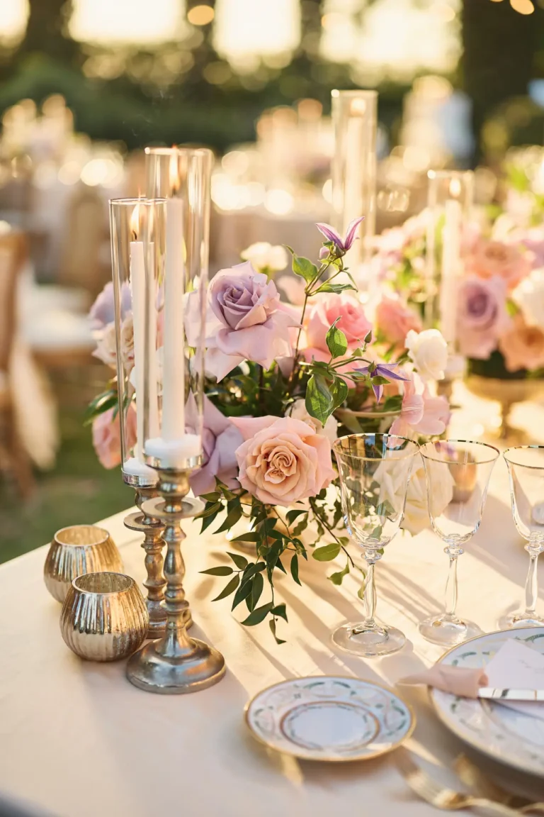 the extraordinaire umbria villa cozzano floral composition on dinner table