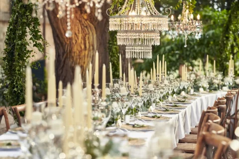 the extraordinaire borgo stomennano candlelit courtyard dinner