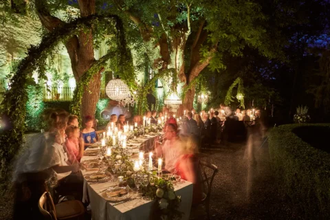 the extraordinaire borgo stomennano candlelit courtyard dinner