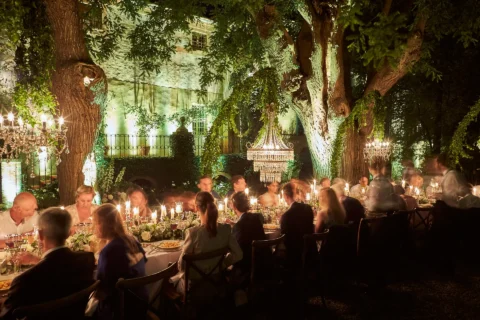 the extraordinaire borgo stomennano candlelit courtyard dinner