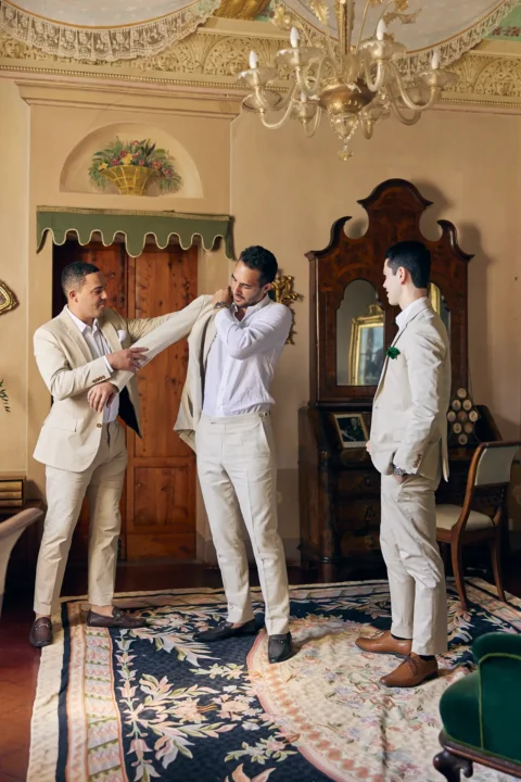 the extraordinaire borgo stomennano golden hour chuppah ceremony