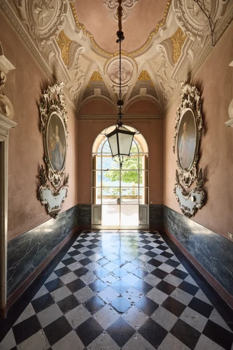 the extraordinaire lake como villa pizzo garden aisle chuppah ceremony