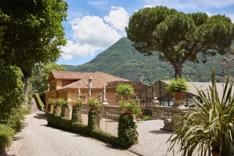 the extraordinaire lake como villa pizzo garden aisle chuppah ceremony