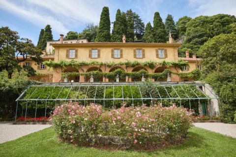 the extraordinaire lake como villa pizzo garden aisle chuppah ceremony