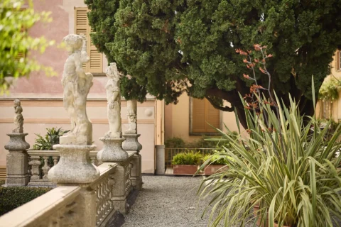 the extraordinaire lake como villa pizzo garden aisle chuppah ceremony