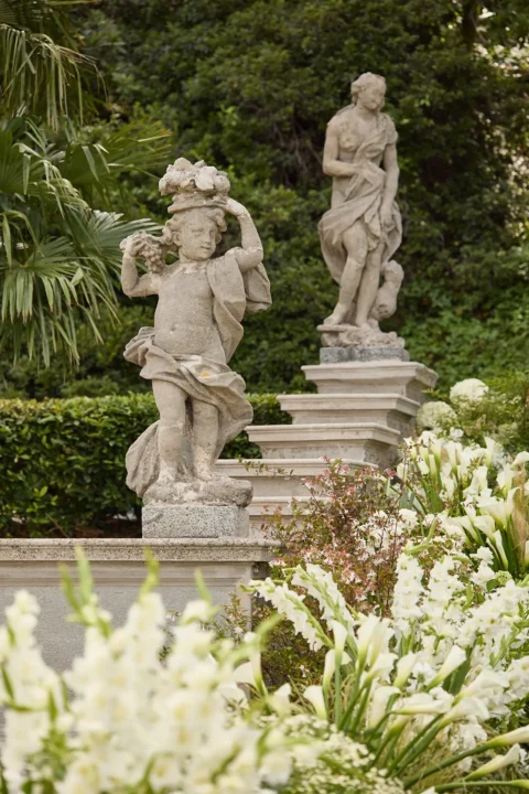 the extraordinaire lake como villa pizzo garden aisle chuppah ceremony