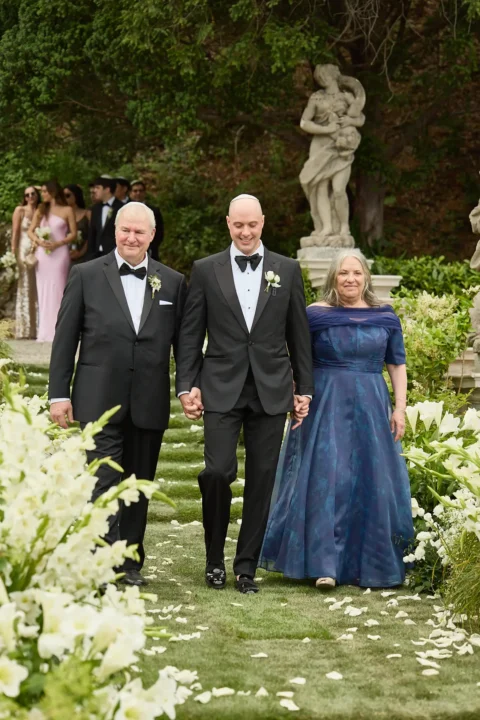 the extraordinaire lake como villa pizzo garden aisle chuppah ceremony