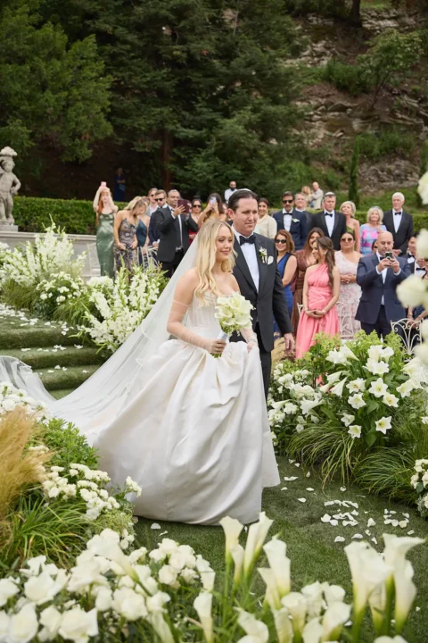 the extraordinaire lake como villa pizzo garden aisle chuppah ceremony