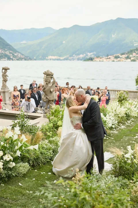 the extraordinaire lake como villa pizzo garden aisle chuppah ceremony