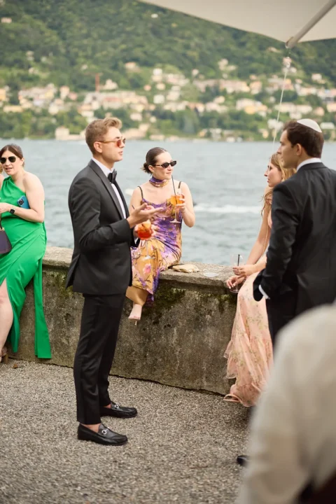 the extraordinaire lake como villa pizzo garden aisle chuppah ceremony