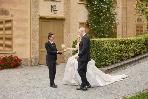 the extraordinaire lake como villa pizzo garden aisle chuppah ceremony