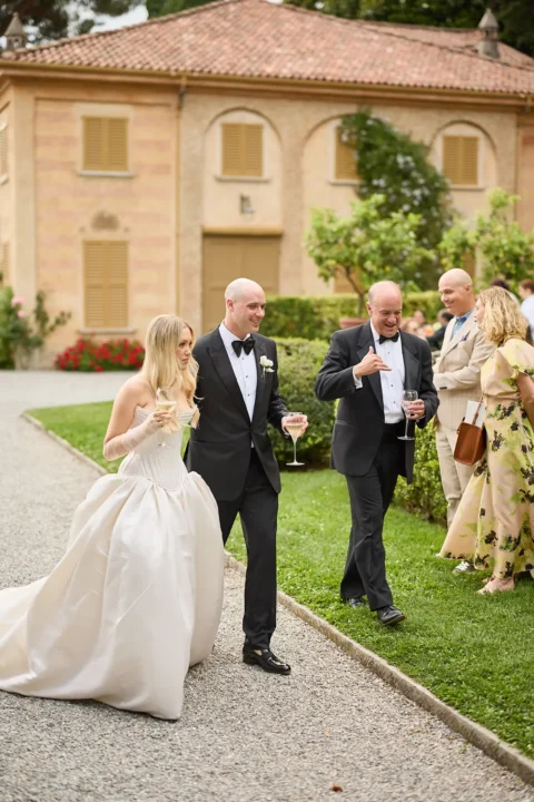 the extraordinaire lake como villa pizzo garden aisle chuppah ceremony