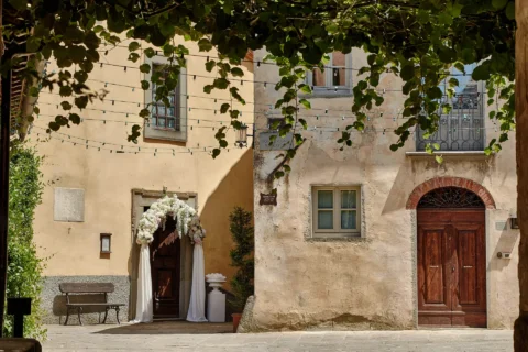 the extraordinaire tuscany il borrohistoric church ceremony