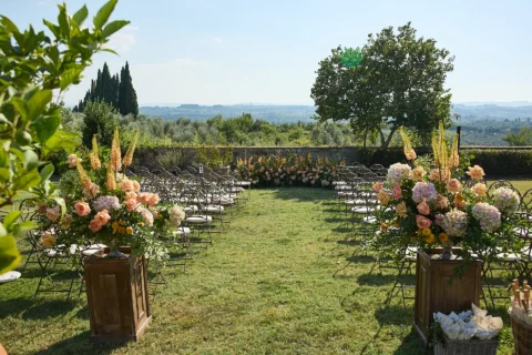 the extraordinaire tuscany villa catignano lemon garden ceremony