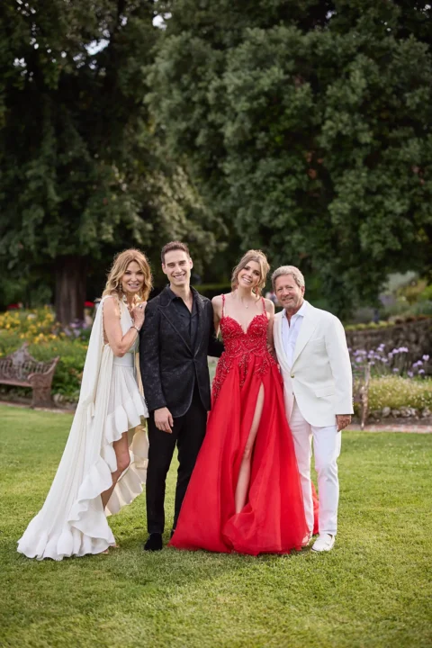 the extraordinaire umbria villa valentini bonaparte white and red welcome party