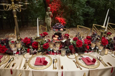 the extraordinaire umbria villa valentini bonaparte white and red welcome party