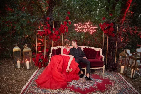 the extraordinaire umbria villa valentini bonaparte white and red welcome party