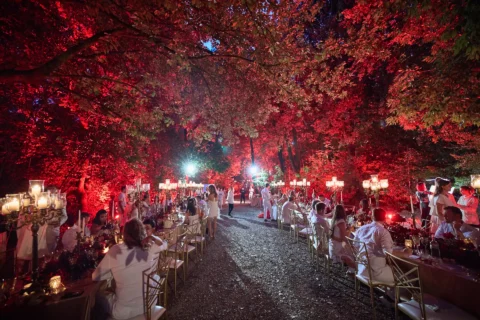 the extraordinaire umbria villa valentini bonaparte white and red welcome party