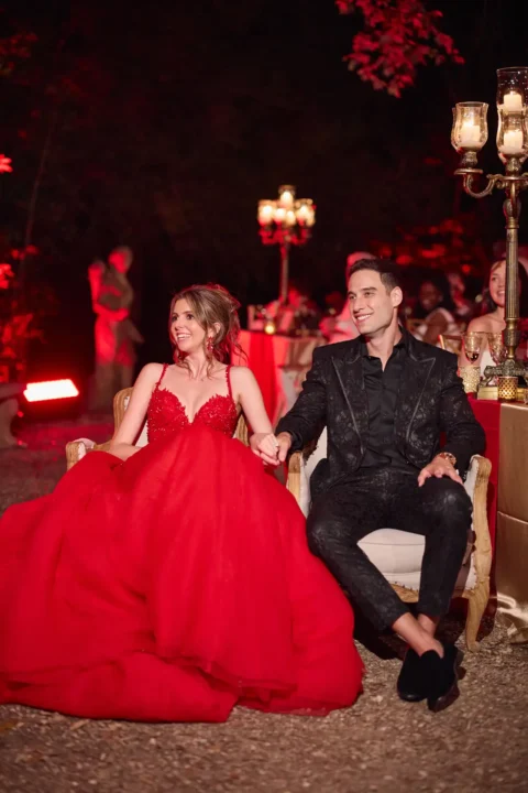 the extraordinaire umbria villa valentini bonaparte white and red welcome party