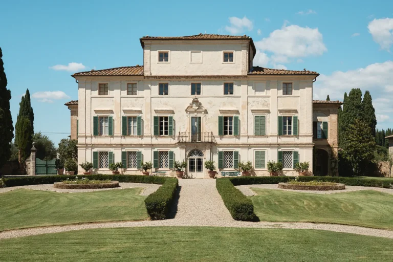 the extraordinaire villa di geggiano facade and italian gardens