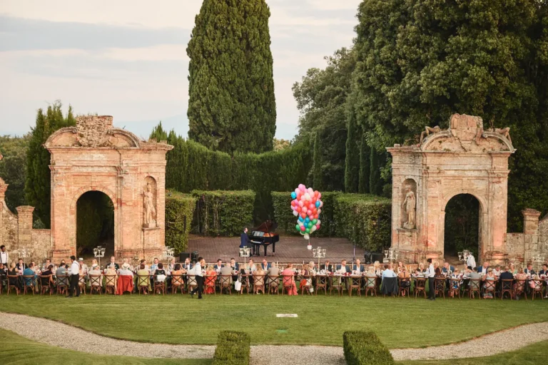 the extraordinaire villa di geggiano theater and stage area