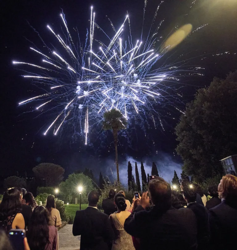 indian wedding in italy fireworks display